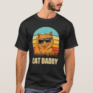 Vintage Cat Daddy Cat Kitten Father's Day Men T-Shirt