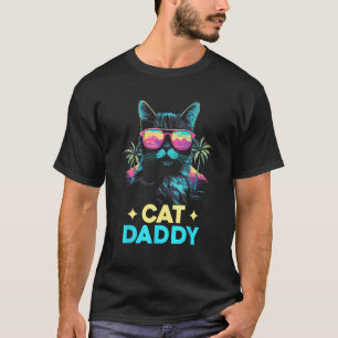 Vintage Cat Daddy Retro 70s 80s Vaporwave Father C T-Shirt