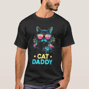 Vintage Cat Daddy Retro 70s 80s Vaporwave Father C T-Shirt
