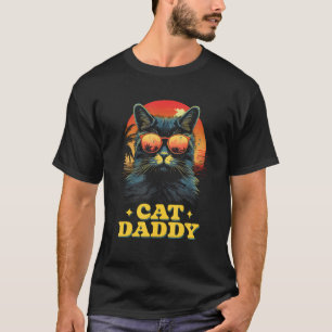 Vintage Cat Daddy Retro 90s 80s Cat Lovers Father  T-Shirt