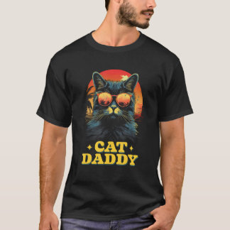 Vintage Cat Daddy Retro 90s 80s Cat Lovers Father  T-Shirt