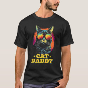 Vintage Cat Daddy Retro 90s 80s Cat Lovers Men Fun T-Shirt