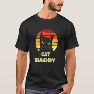 Vintage Cat Daddy Retro Distressed Cat Dad Fathers T-Shirt