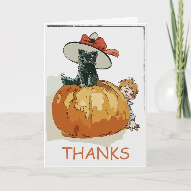 Vintage  Cat edit text Card (Front)
