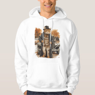 Vintage Cat Elegance Hoodie