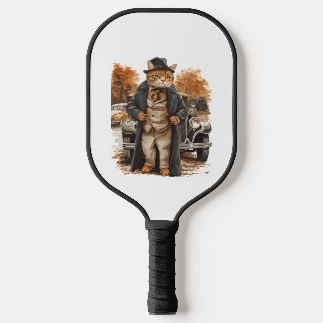 Vintage Cat Elegance Pickleball Paddle (Front)