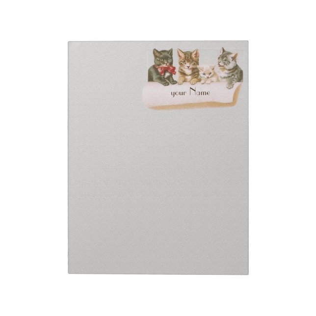 Vintage Cat Family 11 x 8.5 Notepad (Rotated)