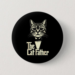 Vintage cat father dad life cat dad happy father's 6 cm round badge