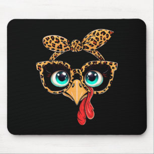 Vintage Cat Gift Store Leopard Print Thanksgiving  Mouse Pad