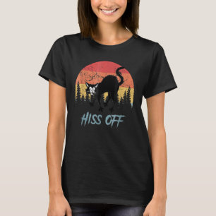 Vintage Cat  Hiss Off  Black Cat  Cat Halloween T-Shirt