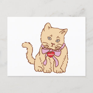 Vintage cat  holiday postcard
