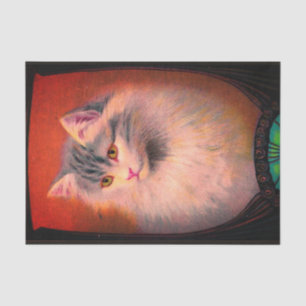 Vintage cat illustration art nouveau elegant tissue paper