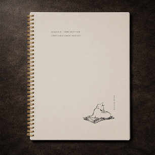 Vintage Cat Illustration Dark Academia Notebook