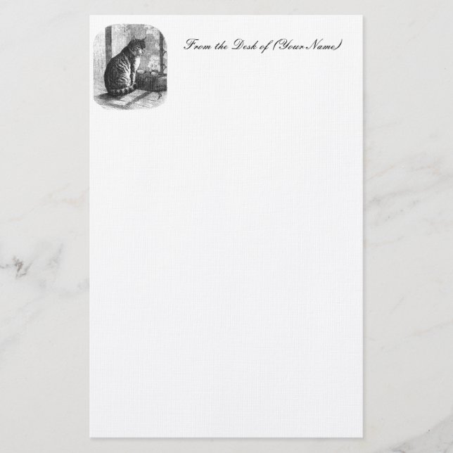 Vintage Cat Illustration Stationery (Front)