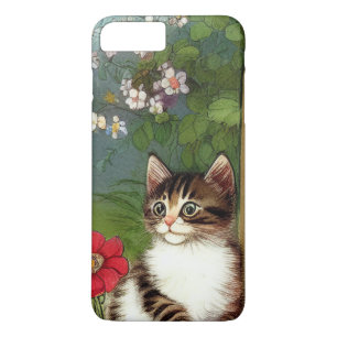 Vintage Cat Illustration with Spring Flowers Case-Mate iPhone Case