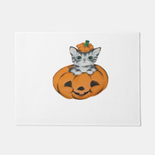Vintage cat in a pumpkin Classic T-Shirt Doormat