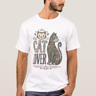 Vintage Cat Lover Engraving Style Graphic Shirt_1 T-Shirt