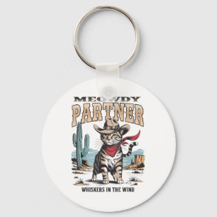 Vintage Cat Meowdy Partner Cowboy Gifts For Men Wo Key Ring