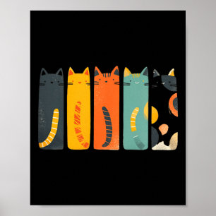 Vintage Cat Mid-century Modern Insred Cats 50s 60s Poster