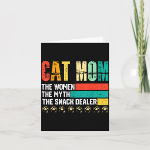 Vintage cat mum the man the myth snack dealer card