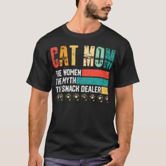 Vintage Cat Mum The Man The Myth Snack Dealer T-Shirt