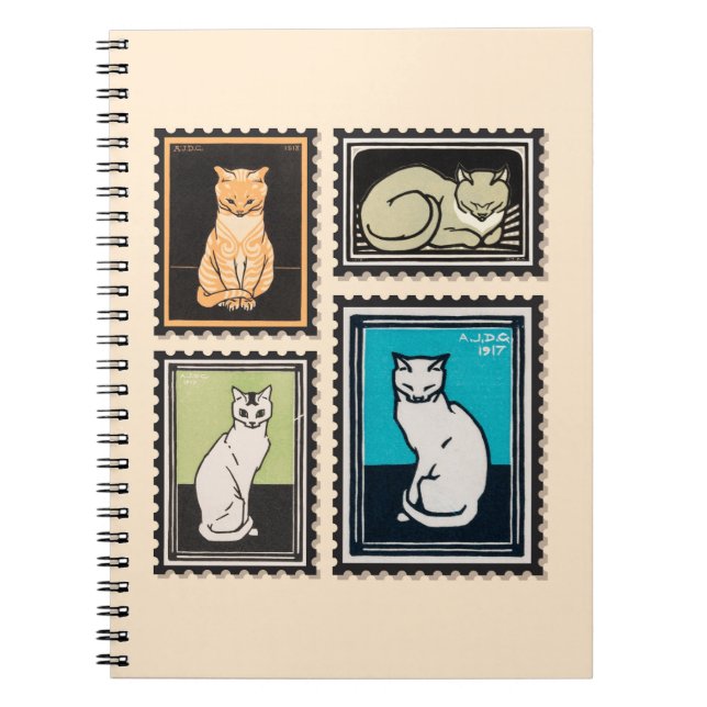 Vintage Cat  Notebook (Front)
