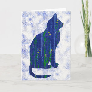 Vintage Cat Pattern on Pattern Art Note Card 5
