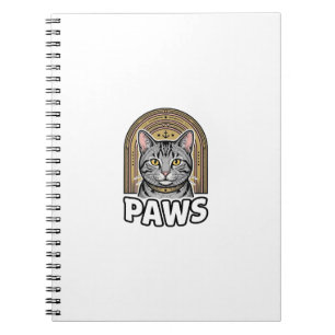Vintage Cat Paws Engraving Style Graphic Design_1 Notebook