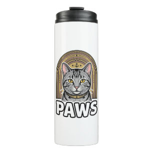 Vintage Cat Paws Engraving Style Graphic Design_1 Thermal Tumbler