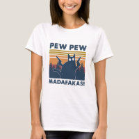 Vintage cat Pew Pew Madafakas