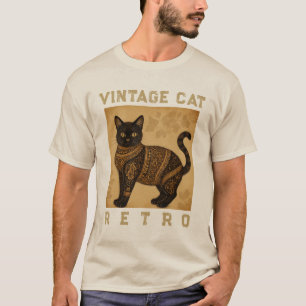 Vintage Cat Retro, Antique Style T-Shirt