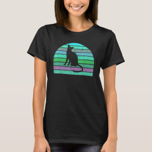 Vintage Cat Retro Cat Silhouette Animal 80s 90s T-Shirt