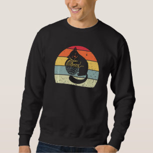 Vintage Cat Retro Cat Silhouette Kitten Animal 80 Sweatshirt