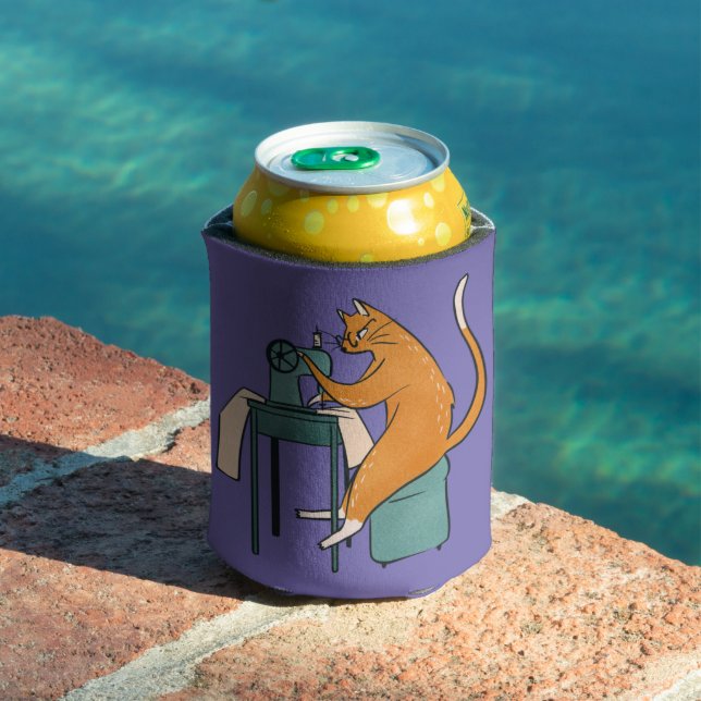 Vintage Cat Sewing Can Cooler (In Situ Pool)