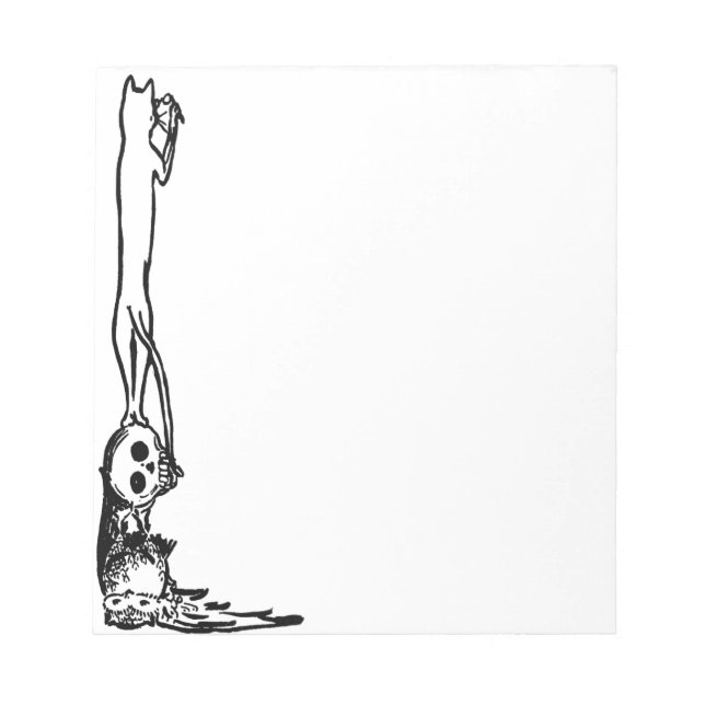 Vintage Cat, Skull & Owl  Notepad (Front)