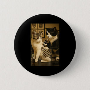Vintage Cat Smoking Tattoo Inked Kitty Artist Funn 6 Cm Round Badge