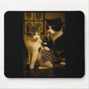 Vintage Cat Smoking Tattoo Inked Kitty Artist Funn Mouse Pad