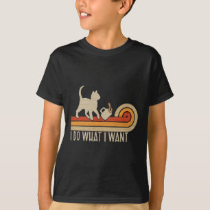 Vintage Cat Spilling Coffee i Do What I Want  T-Shirt
