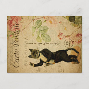 Vintage Cat Theme Carte Postale Cat Dancing Postcard