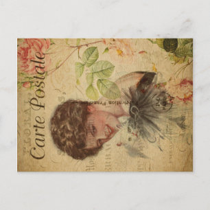 Vintage Cat Theme Carte Postale Cat Lady Postcard