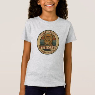 Vintage Cat – Time spent with cats is never wasted T-Shirt