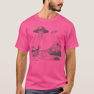 Vintage Cat Ufo Alien Cats Lovers T-Shirt
