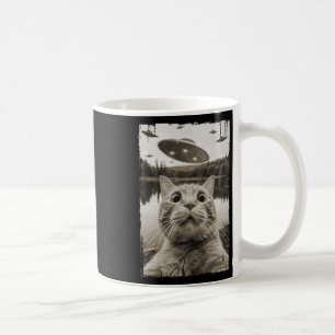 Vintage Cat Ufo Encounters - Funny Ufo And Cat Sel Coffee Mug