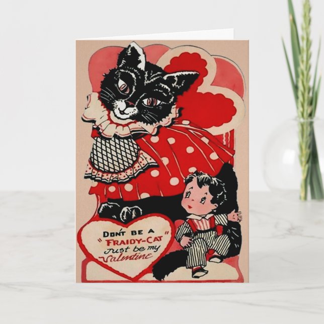 Vintage Cat Valentine's Day Card (Front)