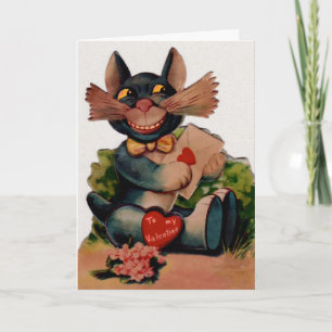 Vintage Cat Valentines Day Card