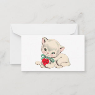 Vintage Cat Valentine's Day Valentine Note Card