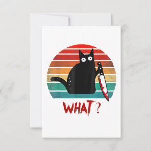 Vintage Cat What Funny Black Cat Murderous Cat Wit Thank You Card