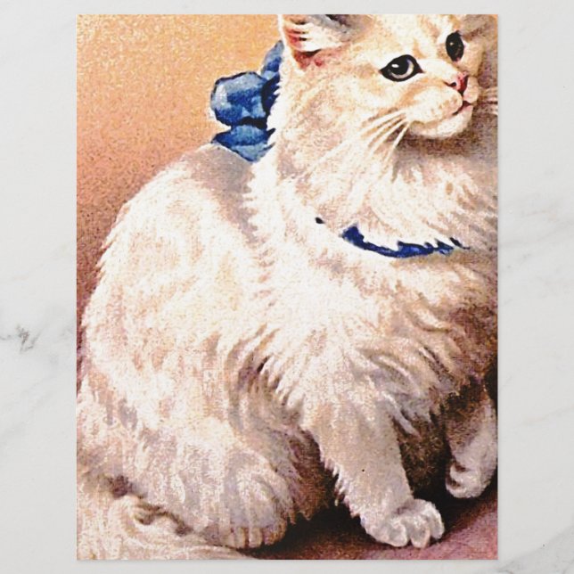 Vintage Cat with Blue Bow (Front)
