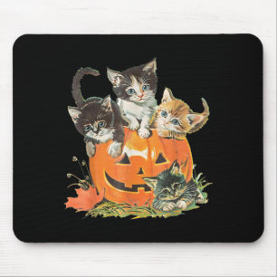 Vintage Cat Y Halloween Black Kitten Costume Mouse Pad