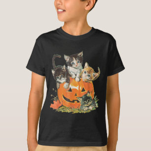 Vintage Cat Y Halloween Black Kitten Costume T-Shirt
